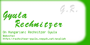 gyula rechnitzer business card